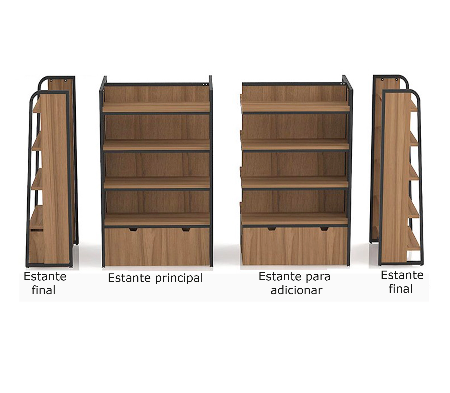 Grafico de gondolas para ensamblar según medidas.